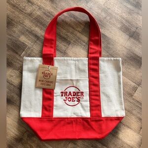 Red Trader Joe's Mini Canvas Tote